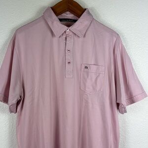 Travis Mathew Pale Pink Short-Sleeve Polo with Chest Pocket